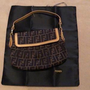 Fendi purse in tobacco and natural